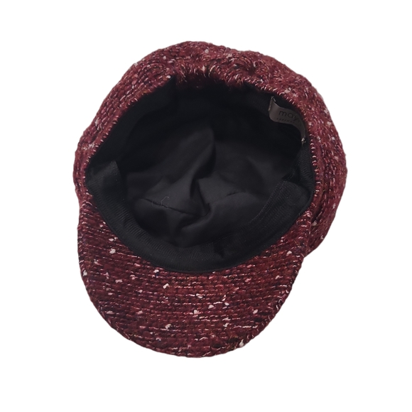 EUC Maya Copenhagen women's red and white newsboy hat, warm winter spring fall - Picture 4 of 6